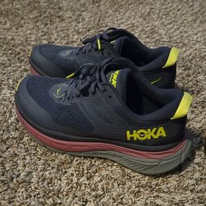 Hoka Black and Yellow Athletic Shoes